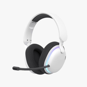 High-quality sound white on-ear gaming headset