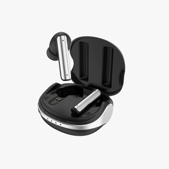 Black touch noise cancelling in-ear bluetooth headphones
